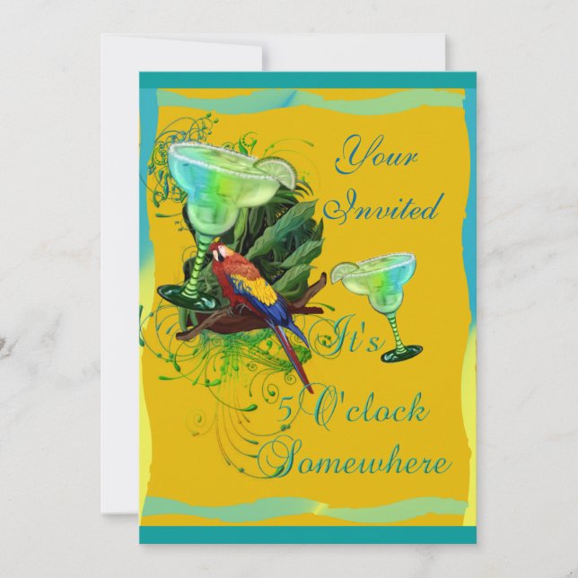 Margaritaparty Inbjudningar (Framsida)