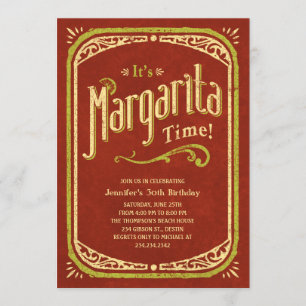Margaritapartyinbjudningar - rött Fiestaparty Inbjudningar