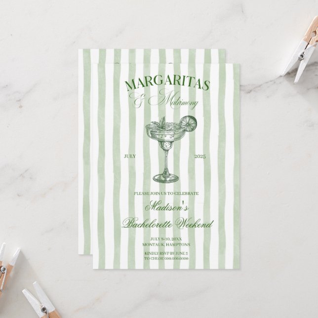 Margaritas and lime Bridal shower Inbjudningar (Fram/Back In Situ)