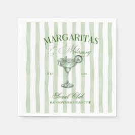 Margaritas and Matrimony Striped Bachelorette Pappersservett