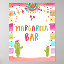 Margaritas Bar Drycker Kaktus Fiesta Bordsskylt Poster