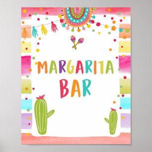 Margaritas Bar Drycker Kaktus Fiesta Bordsskylt Poster