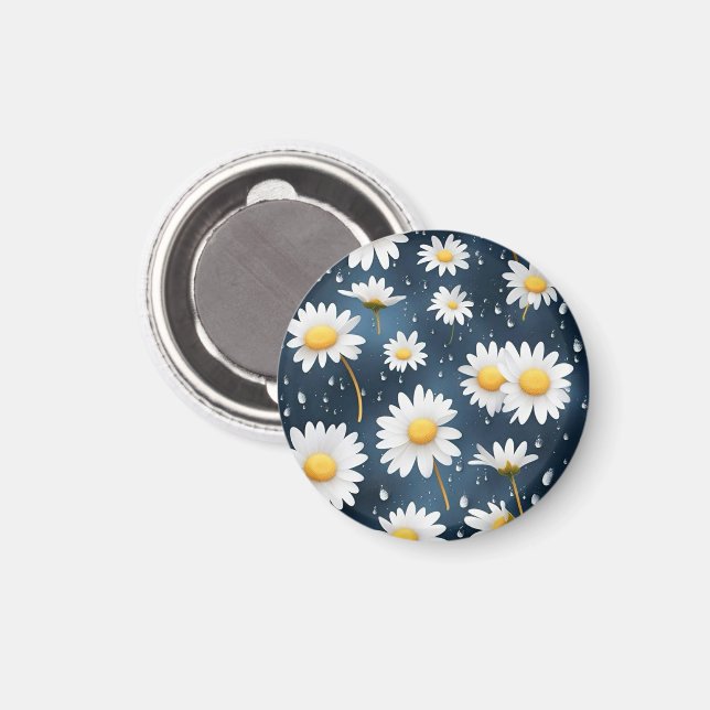 MARGARITAS BLANCA FONDO AZUL MAGNET (Front/Back)