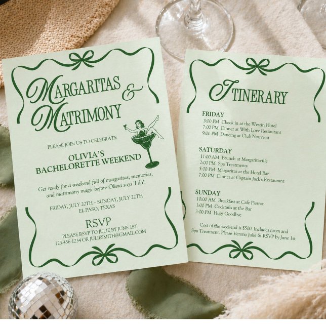 Margaritas & Bröllop Spennande Möhippa Weekendfest Inbjudningar (Skapare uppladdad)