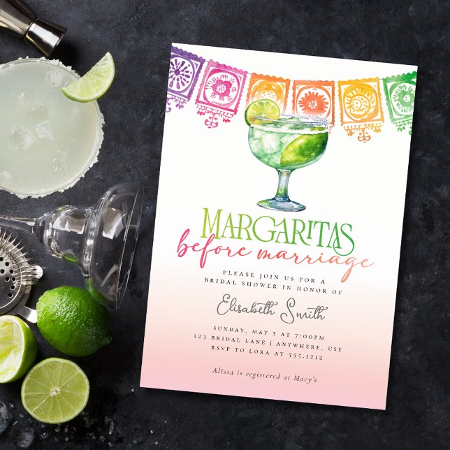 Margaritas före Giftermål Fiesta Möhippa Inbjudningar (Skapare uppladdad)