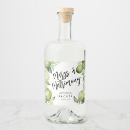 Margaritas grönt, kalk och bladverk spritflaskor etikett