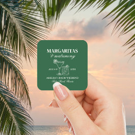 Margaritas & Matrimony Bachelorette Helg Fyrkantigt Klistermärke