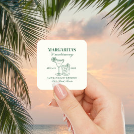 Margaritas & Matrimony Bachelorette Helg Fyrkantigt Klistermärke