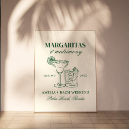 Margaritas & Matrimony Bachelorette Helg Poster