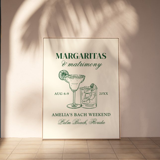 Margaritas & Matrimony Bachelorette Helg Poster (Skapare uppladdad)