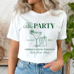 Margaritas & Matrimony Bachelorette Party T Shirt<br><div class="desc">Den här designen har trendig med fet text med hand plockade-cocktails och ett grönt margarita-tema.</div>