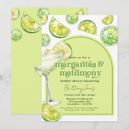 Margaritas & Matrimony Grönt Groovy Möhippa Inbjudningar
