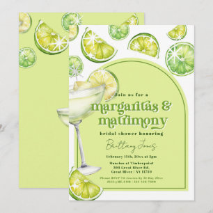 Margaritas & Matrimony Grönt Groovy Möhippa Inbjudningar
