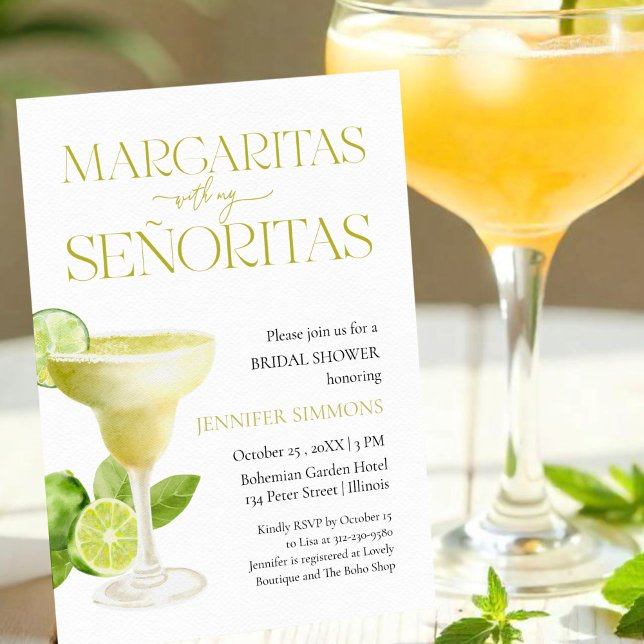 Margaritas med min Señoritas | Bachelorette Party Inbjudningar (Skapare uppladdad)