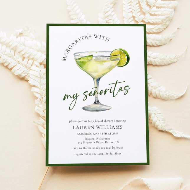 Margaritas med min senoritas Fiesta Möhippa Inbjudningar (Skapare uppladdad)