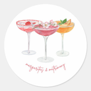 Margaritas och äktenskap Färggranna margaritas Runt Klistermärke