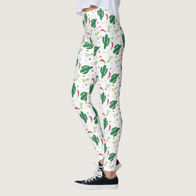 Margaritas och Chili Peppers Fiesta Theme Leggings (Vänster)