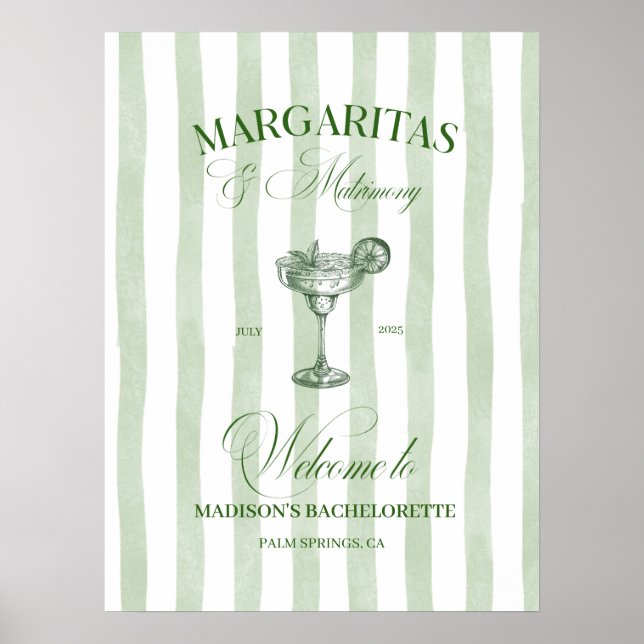 Margaritas och giftermål Randig ungmöja Poster (Framsidan)