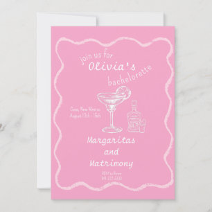 Margaritas och Matrimony bachelorette helg Inbjudningar