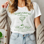 Margaritas och Matrimony Bachelorette T Shirt<br><div class="desc">Få redo att fira skon att bli med ett oförglömligt helg! Vi presenterar vår "Margaritas & Matrimony"-utformning av bachelorette helg,  skapat att göra varje ögonblick av firande så speciell som bruden själv. Den här eleganten innehåller en vintage som inspirerat grönt hand plockade illustration av ett margaritabocksglas och anpassade.</div>
