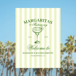 Margaritas och Matrimony Bachelorette Välkommen Poster