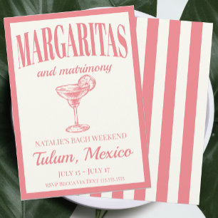 Margaritas och Matrimony Luxe Social Cocktail Inbjudningar