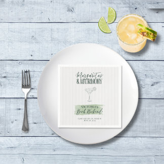 Margaritas och Matrimony Party Cocktail Napkins Pappersservett