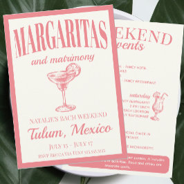Margaritas och Matrimony Social Cocktail Itinerary Inbjudningar