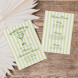 Margaritas och Matrimony Stripe Bachelorette Inbjudningar