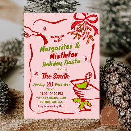 Margaritas och Misteltoe Julfirande Fiesta Inbjudningar
