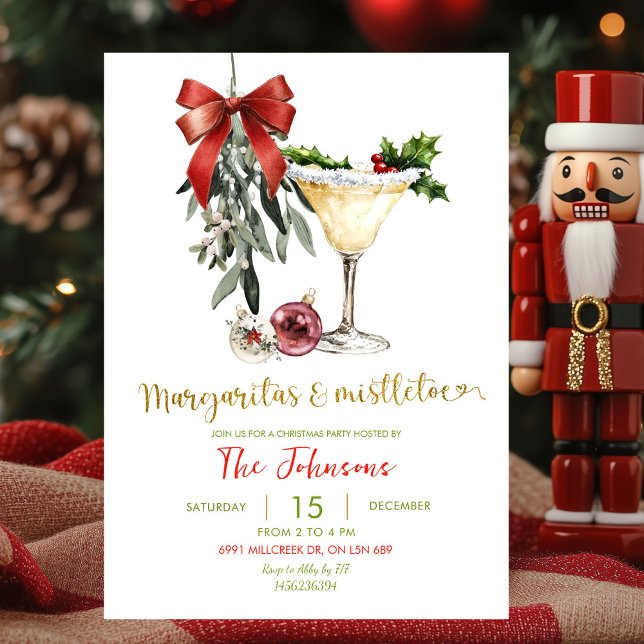 Margaritas och Mistletoe Friendsmas Party Inbjudningar (Skapare uppladdad)
