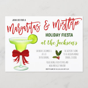 Margaritas och Mistletoe-Helgdag Inbjudningar