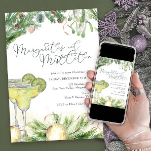 Margaritas och Mistletoe jul Cocktail Party Inbjudningar