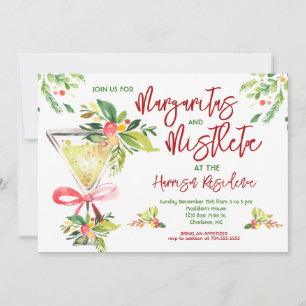 Margaritas och Mistletoe jul Party Inbjudan