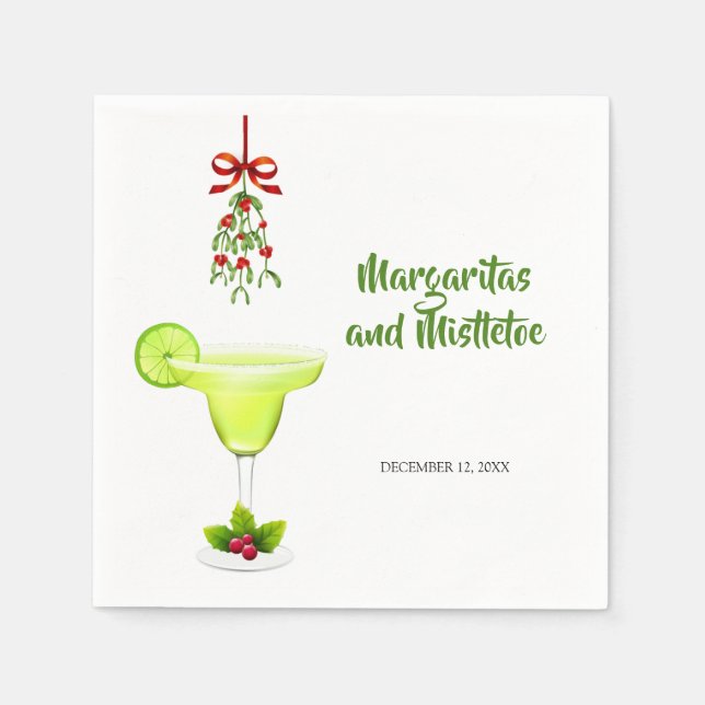Margaritas och Mistletoe-julen Pappersservett (Framsidan)