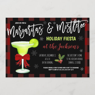 Margaritas och Mistletoe Julinbjudan Inbjudningar