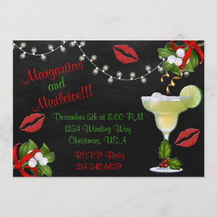 Margaritas och Mistletoe Ljus Party Inbjudan