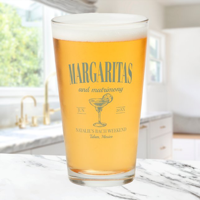 Margaritas och Personlig Bachelorette Glaskopp (Skapare uppladdad)