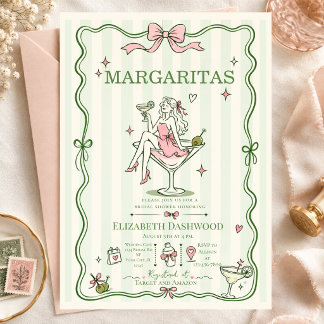 Margaritas pool klotterfest Bröllops Cocktail Brud Inbjudningar