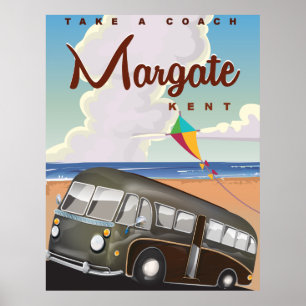 Margate Kent vintage Coach-reseaffisch Poster