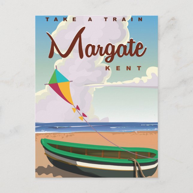 Margate Kent vintage resemaffisch Vykort (Framsida)