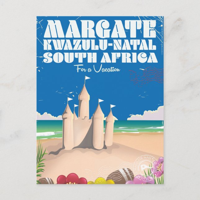 Margate, KwaZulu-Natal South Afrika-reseutskrift Vykort (Framsida)