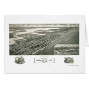 Margate stad, panorama- karta för NJ - 1925 Hälsningskort