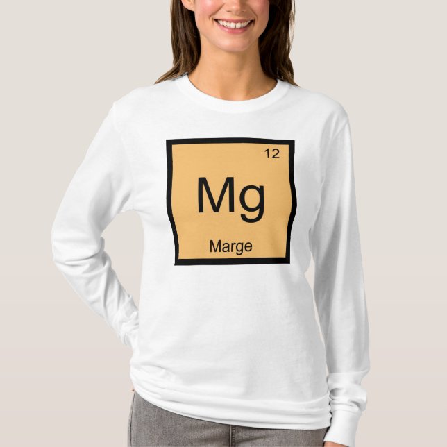 Marge Namn Kemi Element Periodiska Systemet Tee (Framsida)