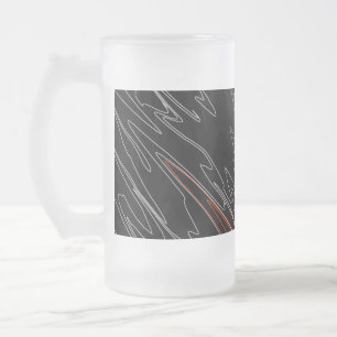 Marged Black Red Frostat Ölglas