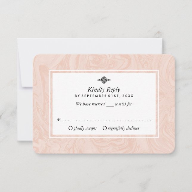 Marged Ro Elegant Vintage bröllop OSA Kort (Framsida)