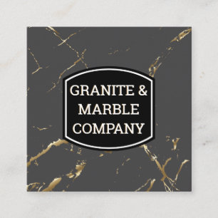 Marged Slab Granite Bakgrund guld Struktur Fyrkantigt Visitkort