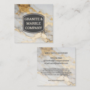 Marged Slab Guld White Fyrkantigt Visitkort