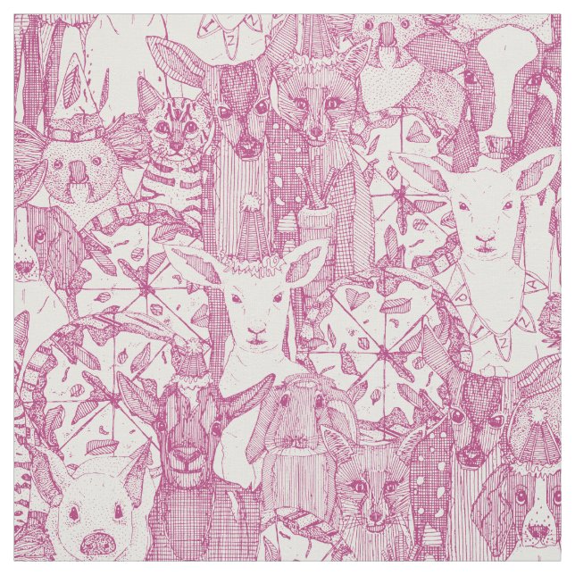 margherita menagerie pizza party berry rosa tyg (Provkarta)