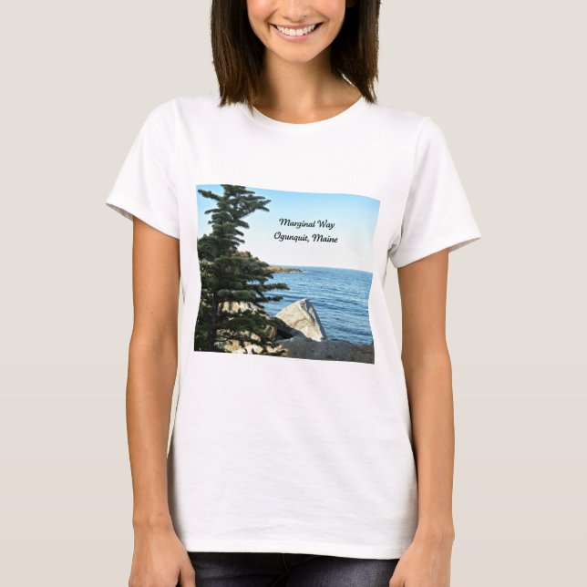 Marginal Way, Ogunexit, Maine Tee Shirt (Framsida)